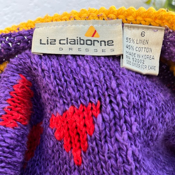 Vintage Knit Sweater, Linen, Cotton Liz Claiborne - Picture 6 of 9